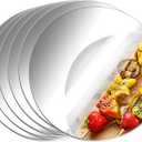 Aneco 4 Pack Acrylic Round Mirrors Non Glass Round Mirror Plate Removable Acrylic Mirror Stickers Mirror Plate for Home Wall Decor or Wedding Table Centerpiece, 10 Inches (Thickness 2 mm) (10 inches/25 cm)