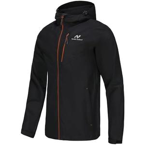 NORDIC OUTLAND Mens Lightweight Hooded Waterproof Rain Jacket Breathable Raincoat Shell for Outdoor Mountain Hiking Size S