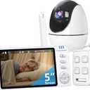 Elderly Monitor with Camera and Audio & Call Button, 2-Way Talk Room Monitors for Elderly, Med Reminder Temp Alert Baby Monitors for Elderly Care & Caregivers, PTZ Camera for Senior Monitoring/No WiFi