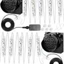 Wettal 2 Sets Replacement 1.2A Air Blower Fan with 5 Light String Large Inflatable Air Fan Blower 12V 1.5A Adapter for Xmas Holiday Yard Inflatables Fan Blower Decor with 4 Zip Ties