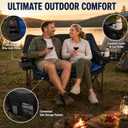 Double Camping Chairs for Adults Folding Loveseat, Heavy Duty Oversized 2 Person Camping Couch Outdoor Portable Folding Chair for Lawn, Patio