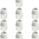 1/2" PVC Pipe Fitting Adapter Connector Union Coupling Schedule 40 (Slip Socket x NPT Male Pipe Thread), Pack of 10