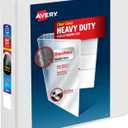 Avery Heavy-Duty View 3 Ring Binder, 2" Slant Rings, 540-Sheet Capacity, 2.8 Inch Wide Spine, Great for Home, School Supplies, Office, or Organization Needs, 1 White Binder (79192)