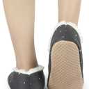 BenSorts Fuzzy Slipper Socks for Women Funny House Slippers with Grips (5-6.5, 1 Pair Christmas Grey)