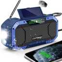 Bluetooth Hand Crank Emergency Solar Powered Radio,Waterproof Portable NOAA Weather AM FM Radio Speaker,Wind Up Flashlight Phone Charger,5000mAH Battery Operated for Storm,Outage,Hurricane,Survival