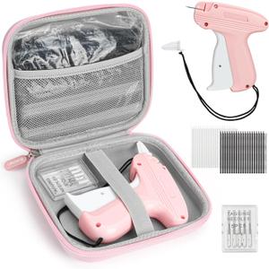 Mini Stitch Gun for Clothes, Handheld Stitch Tag Gun Quick Stitch Sewing Gun with 6 Micro Needle, 2500 Black & 2500 White Micro Fasteners, Tagging Gun, Sticky Gun for Clothes Mini Sewing Kit with Case