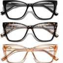 Oversized Reading Glasses Women Cat Eye Style Blue Light Computer Reader Designer Fashion Spring Hinge Eyewear PT2005 