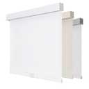 Joydeco 100% Blackout Roller Shades Cordless Blinds for Windows, Free-Stop Shades, UV Protection, Natural Woven Blinds for Home and Office, Light-Proof Aluminum Cover (35" W x 75" H, White)