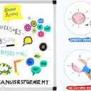 DUMOS Magnetic White Board Kit for Wall 36" x 24", Dry Erase Board with 1 Dry Eraser & 2 Multicolor Markers & 4 Magnetic Pins, Reinforced Aluminum Frame for Home, School, Office