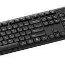 Rapoo X2100 Quiet Wireless Keyboard and Mouse Combo, 2.4GHz USB Receiver, 12 Multimedia Keys, SpillProof, FullSized, Compatible with PC, Laptop, Black