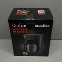 Mueller 12-Cup Drip Coffee Maker - Borosilicate Carafe, Auto-Off, Reusable Filter, Anti-Drip, Keep-Warm Function, Clear Water Level Window Coffee Machine, Kitchen Essentials & Accessories (Black)