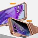 Vizvera for Motorola Razr+(Plus) 2026 Case with Hinge Cover,Built-in Privacy Screen Protector Shockproof All-Inclusive Smartphone Cover Wireless Charging for Motorola Razr+(Plus) 2026(Desert Gold)