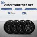 20 Inch Gloss Black Wheel Skins for 2013-2024 Dodge Ram 1500 & Ram 1500 Classic OEM 5 Spoke Alloy Wheels, Compatible with OEM Part# 1UB17TRMAC & 1UB17GSAAC, Snap-On Rim Covers 4-Pack