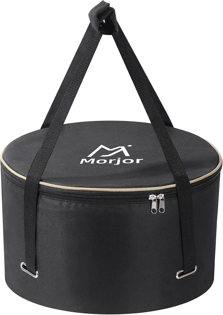 Morjor Dutch Oven Bag for 14 Inch Dutch Oven, Carry Bag with Extra Inner Crossed Straps & 2 Pockets