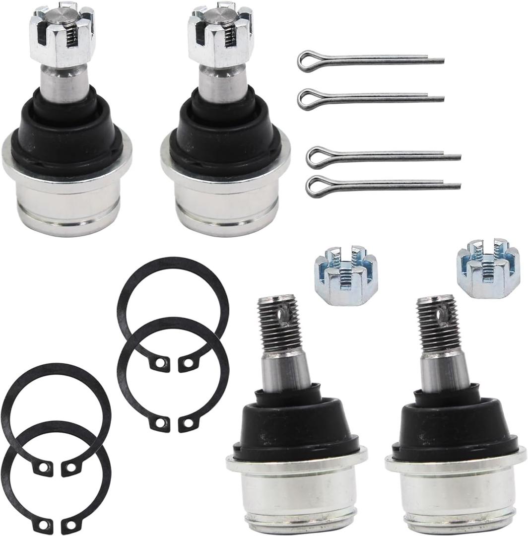 Ball Joint Kit Compatible with Rancher 350/420/400, Foreman 450/500, Rubicon 500, Rincon 650/680, Pioneer 500-1000  Replaces OEM 51375-HP5-601 & 51355-HN0-A01  Upper/Lower ATV Ball Joints