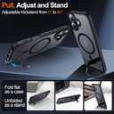 MOZOTER for iPhone 17 Case with Kickstand,[Compatible with MagSafe] [12FT Military Grade Protection] Slim Translucent Matte Shockproof Phone Case,6.3",Black