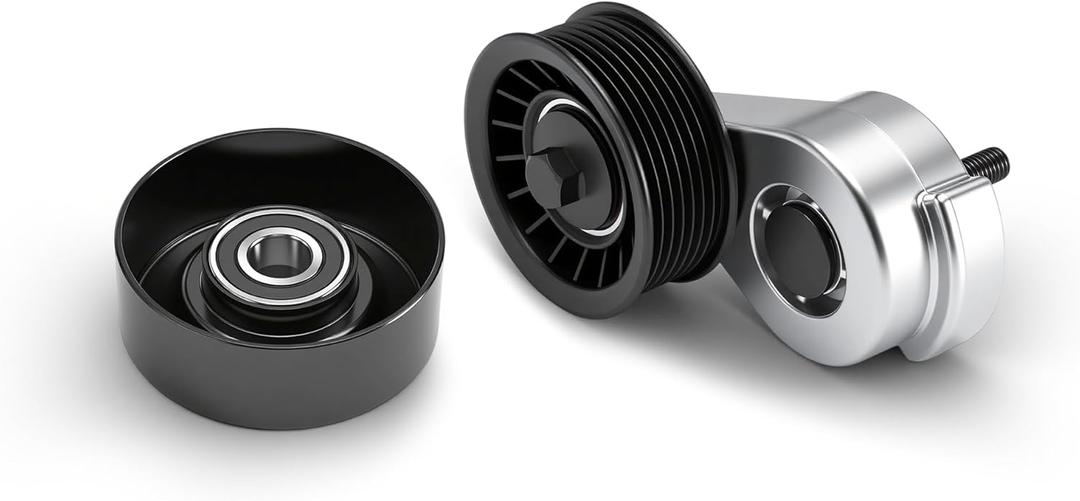 JAVOUKA 38116 38033 Belt Tensioner and Idler Pulley Assembly Fits for Dodge Ram 1500/ 2500/ 3500/ Dakota/ Durango/ D150/ W150 (3.9L/ 5.2L/ 5.9L) 1992-2003 90K-38116