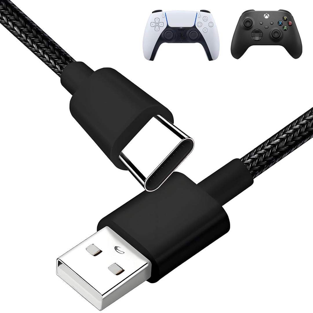 Charger Charging Cable for Xbox Series S/X,PS5 Controller,Xbox Elite Series 2,PS5 DualSense,Switch Pro Controller 10FT USB Type C Nylon Braided Cord