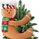 RINOLY Gingerbread Tree Topper,Gingerbread Christmas Decoration,Plush Stuffed Gingerbreads Man Ornaments for Tree Wine Bottle Curtain Holiday Decor