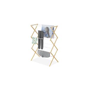 Whitmor Foldable Clothes Drying Rack: 3 Tier Laundry Drying Rack, Collapsible Drying Rack Clothing, Portable Space Saving Clothing Rack for Indoor Outdoor, 17.0 L x 29.5 W x 43.5 H, Wood