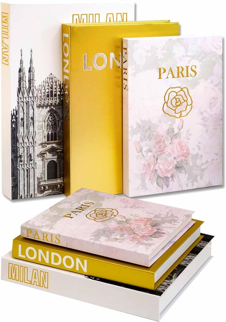 Set of 3 Decorative Books for Home Decor,Stylish Fake Book for Decoration, Faux Book Storage Boxes | Elegant Decorative Fake Books with Hidden Storage for Home/Office/Coffee Table
