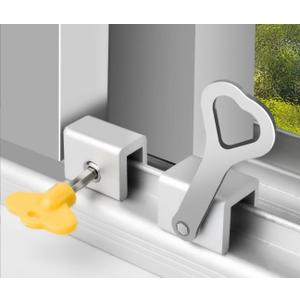 Lock Installation 4 Sets, Easy Installation Without Drilling, Consisting of Metal Lock, Screws, Hinges, and A Screwdriver, Adjustable Security Lock for Home, Office, School