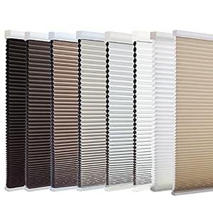Changshade Cordless Cellular Shades,Blackout Honeycomb Shades for Windows,Pull Down Pleated Blinds,Easy to Install for Indoor Windows and French Doors,White,27" w x 48" h