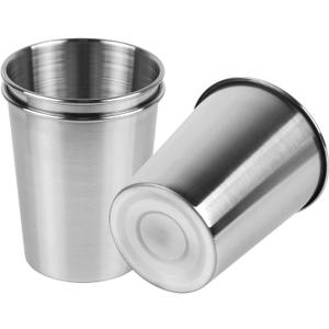 3 Pack 8 Ounce 230ml Stainless Steel Cups Shatterproof Pint Drinking Cups Metal Drinking Glasses for Kids and Adults, Pack of 3