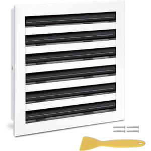 12x12 Modern AC Vent Cover (Duct Opening Cutout), Decorative White Air Vent, All Aluminium Standard Linear Slot Diffuser, Low Noise - Register Grille for Ceiling, Walls & Floors, 12"Wx12"H