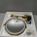 Wall Mounted Lighted 8 Inches Rechargeable Double-Sided 1X/10X Magnifying Mirror for Makeup, 3 Colors Led, Touch Dimmable, Memory Function, 360 Rotation, Foldable, Brushed Antique Brass