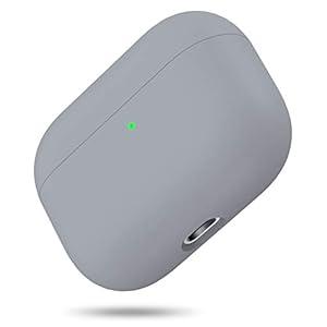 Miracase Upgrade Cover for Airpods Pro Case, Triple Layer Protective Liquid Silicone Case for AirPods Pro Charging Case, 2019 Release LED Visible Shockproof Soft Skin Friendly Silicone Case (Grey)