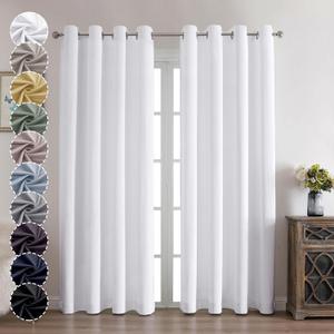 OWENIE Velvet Curtains - 84 Inch Long, 2 Panel Set, Room Darkening, Solid Grommet, Luxury Living Room Curtains (52"W x 84"L (Pack of 2), White)