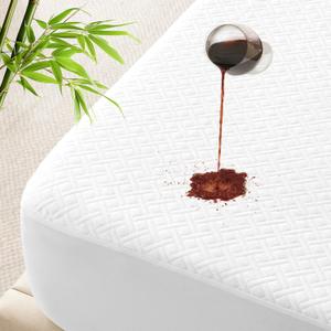 100% Waterproof Twin XL Mattress Protector, Breathable Bamboo Rayon Mattress Cover with 8-21 Deep Pocket, Noiseless Cool 3D Air Mattress Cover, Hypoallergenic & Odor Resistant