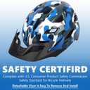 Kids Bike Helmet,Bavilk Kids Boys Girls Bike Helmets with LED Light Detachable Visor Children Youth Teen Multi-Sport for Skating Cycling Scooter Skateboard Adjustable & Lightweight 19.7"-22.4", 50-57 cm / 19.7"-22.4"