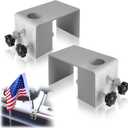 2PCS Pontoon Boat Flag Pole Mount for 0.9" Flag Pole, 2" Square Rail, Adjustable, Heavy Duty, Anti Scratch Nut