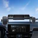 ELOHEI Car Phone Holder for Toyota RAV4 2023 2024 2025 Accessories, 12.3 Inch Screen Fixed Storage Tray with 2 Pcs 360 Rotation Smart Phone Mount Kit(12.3 inch Screens only)