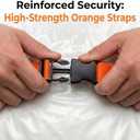 Memory Foam Mattress Vacuum Bag, Heavy-Duty Mattress Storage Bag for Moving and Transport, Mattress Compression Bag with Straps & Dual-Zip Seal (Orange Straps, King/Cal-King)