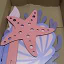 4 Pcs Large Under The Sea Mermaid Party Decorations Summer Ocean Theme Birthday Party Decor Mermaid Coral Shell Wooden Stand Decor for Vbs Classroom Centerpieces Photo Booths Props