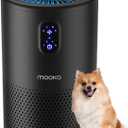 MOOKA Air Purifiers for Home Large Room up to 1076 ft, H13 True HEPA Air Filter Cleaner, Odor Eliminator, Remove Smoke Dust Pollen Pet Dander, Night Light(Black)