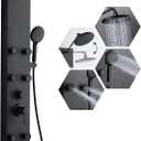 ROVATE Shower Panel Tower System with Adjustable 6 Body Jets, Matte Black
Stainless Steel Shower Column with Height Adjustable Shower Arm, Self-Cleaning Rainfall Shower & Handheld, Rough-in Valve