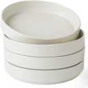 famiware Star 8.25" Pasta Bowls, Large Dinner Bowls Set of 4, Salad Bowl Plates, Shallow Bowls for Eating, Matte White (Full Glaze)