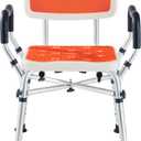Shower Chair for Inside Shower, Padded Shower Seat Chair with Arms and Back, 6-Level Adjustable Shower Stool Chair for Elderly and Disabled, 550 LB Heavy Duty Handicap Shower Bath Chair