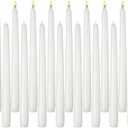 19 Pack White Taper Candles, 10 Hours Burn Time, Unscented, Smokeless and Dripless, 0.8 x 12 Inch Dinner Candle Set for Household, Wedding, Party and Home Décor Candlesticks