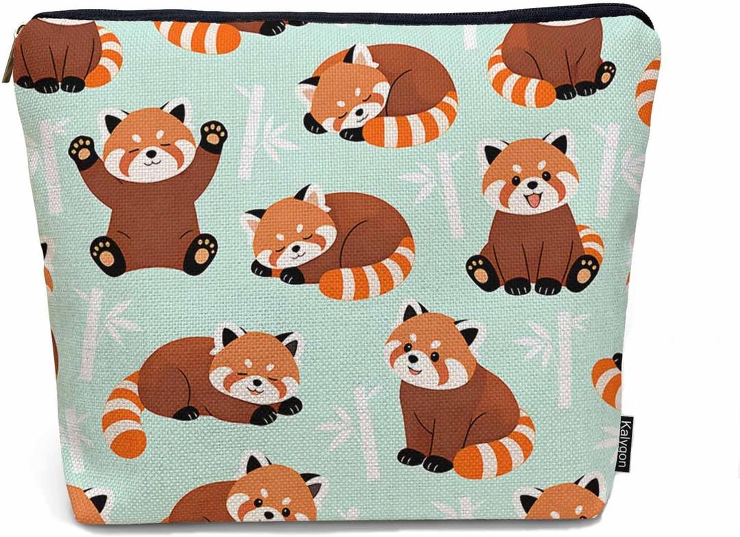 Red Panda Makeup Bag For Women, Adorable Cosmetic Bag, Cute Red Panda Zipper Bag, Travel Bags, Toiletry Organizers, Pouch Bags, Washing Bags For Gym, Bathroom (9 x 7.1 inch)
