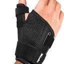 MUELLER Sports Medicine Adjust-to-Fit Thumb Stabilizer, Spica Splint, Thumb Pain Relief Brace for Men and Women, Ideal for De Quervain's Tenosynovitis, Arthritis, Sprains, Fits Right or Left (1 Count (Pack of 1), Black)