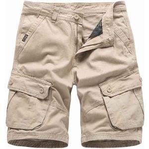 Basoteeuo Mens Cargo Shorts Casual Lightweight with Multi Pockets Summer Outdoor Work CargoShorts (34 Regular, Khaki)