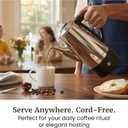 Elite Gourmet 6-Cup Electric Coffee Percolator Stainless Steel, Fast Brewing, Keep Warm with Auto Shut-Off, Clear Brew Progress Knob, Cordless Serving Base, Reusable Filter, 1000W