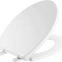 Delta Faucet Morgan Elongated Slow-Close White Toilet Seat with Non-Slip Seat Bumpers, White 811903-WH