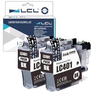 LCL LC401 LC-401 Black Ink Cartridge Replacement for Brother LC401BK LC-401BK Replacement for MFC-J1010DW MFC-J1012DW MFC-J1170DW Printer (3-Pack)