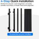 36"x45" Aluminum Gate with Self-Closing Hinges,Square Tube 3/4" pickets, Adjustable Width Black Powder Coated Deck gate Kits Incl. Hinges Latch for Deck Railing Patios Gardens Indoor Outdoor